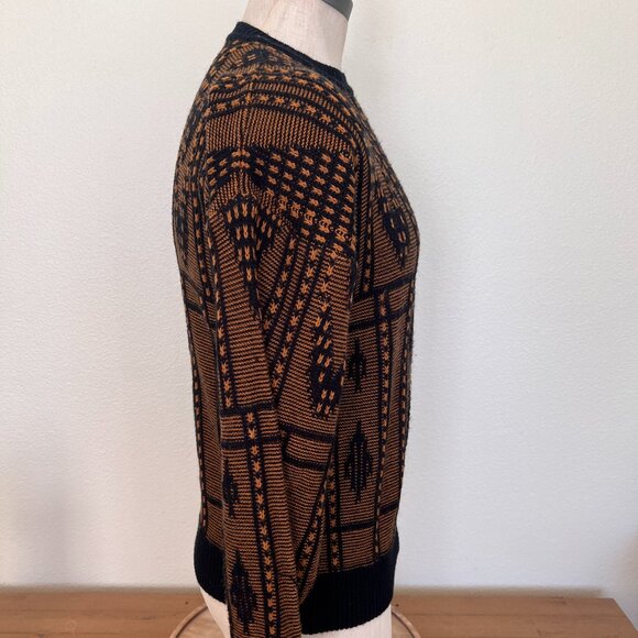 Retro AZL Mens Sweater - Pullover - Black 7 Bronze - Size Large - Vintage - Picture 5 of 7